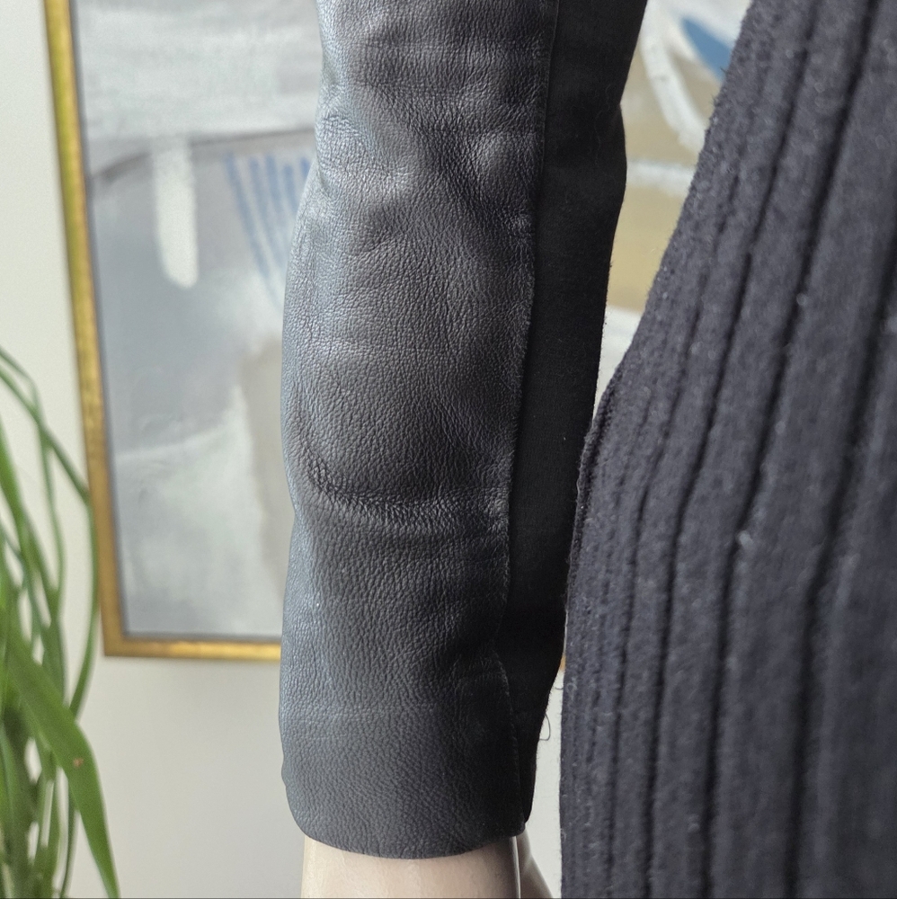 Rudsak | Rib Knit Sweater with Leather and Sheer Details - Picture 9 of 14